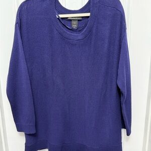Lane Bryant Women's Size 14/16 Pullover Sweater Soft Knit Blue With Side Zippers